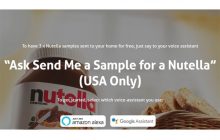 Nutella ofrece muestras gratis por medio de los asistentes virtuales (solo en Estados Unidos)