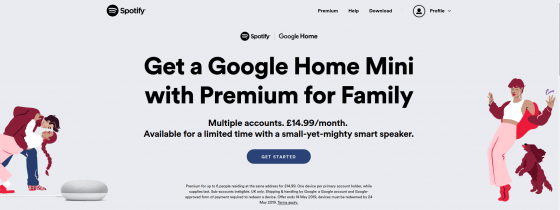 Spotify regala en UK un Google Home Mini a los clientes de su cuenta Premium Familiar