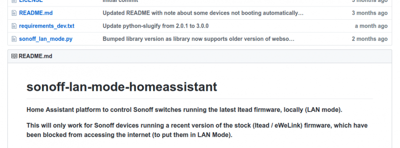 Modo LAN en los dispositivos Sonoff y posible integración en Home Assistant