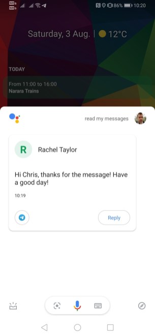 mensajería google assistant