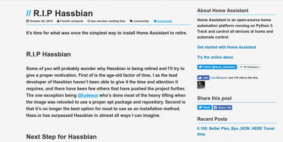 Hassbian se retira de forma oficial de Home Assistant