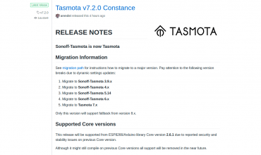tasmota versión 7.2.0