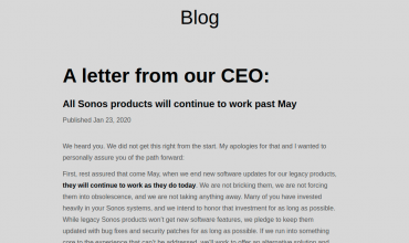 disculpa del CEO de Sonos
