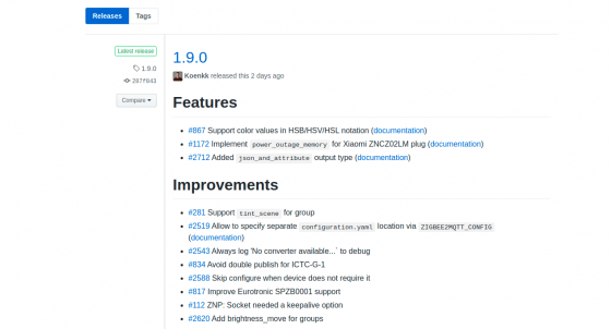 Zigbee2mqtt se actualiza a la versión 1.9.0