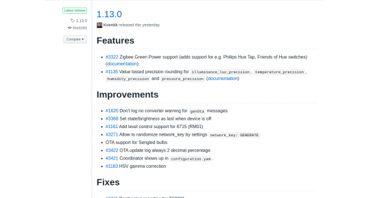 Zigbee2mqtt llega a la versión 1.13.0