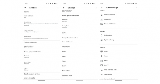 Google Home rediseña los ajustes de Hogar con nuevo tema y mejor organización