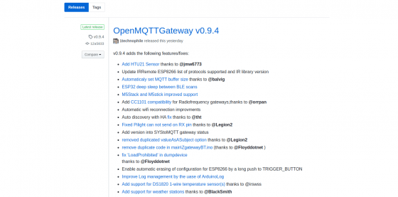 OpenMQTTGateway llega a la versión 0.9.4