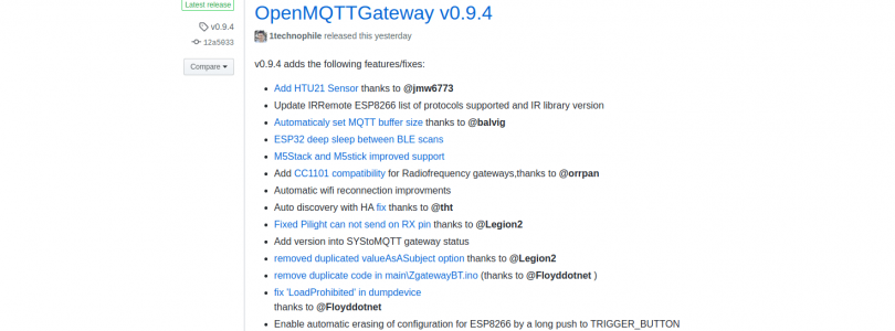 openmqttgateway versión 0.9.4