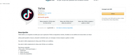 Ya está disponible el Skill de Alexa para TikTok