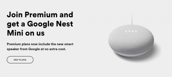 Spotify regala a los usuarios premium un Google Nest Mini en UK y Canadá, ¿llegará a España?