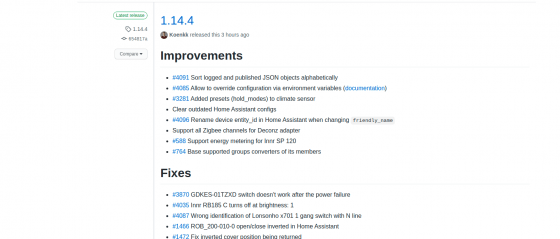 Zigbee2mqtt se actualiza a la versión 1.14.4