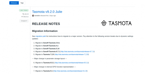 Tasmota llega a la versión 9.2.0, Julie con avances en Zigbee