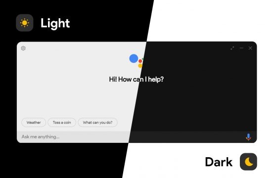 tema claro y oscuro de Google Assistant en el escritorio
